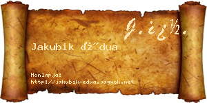 Jakubik Édua névjegykártya